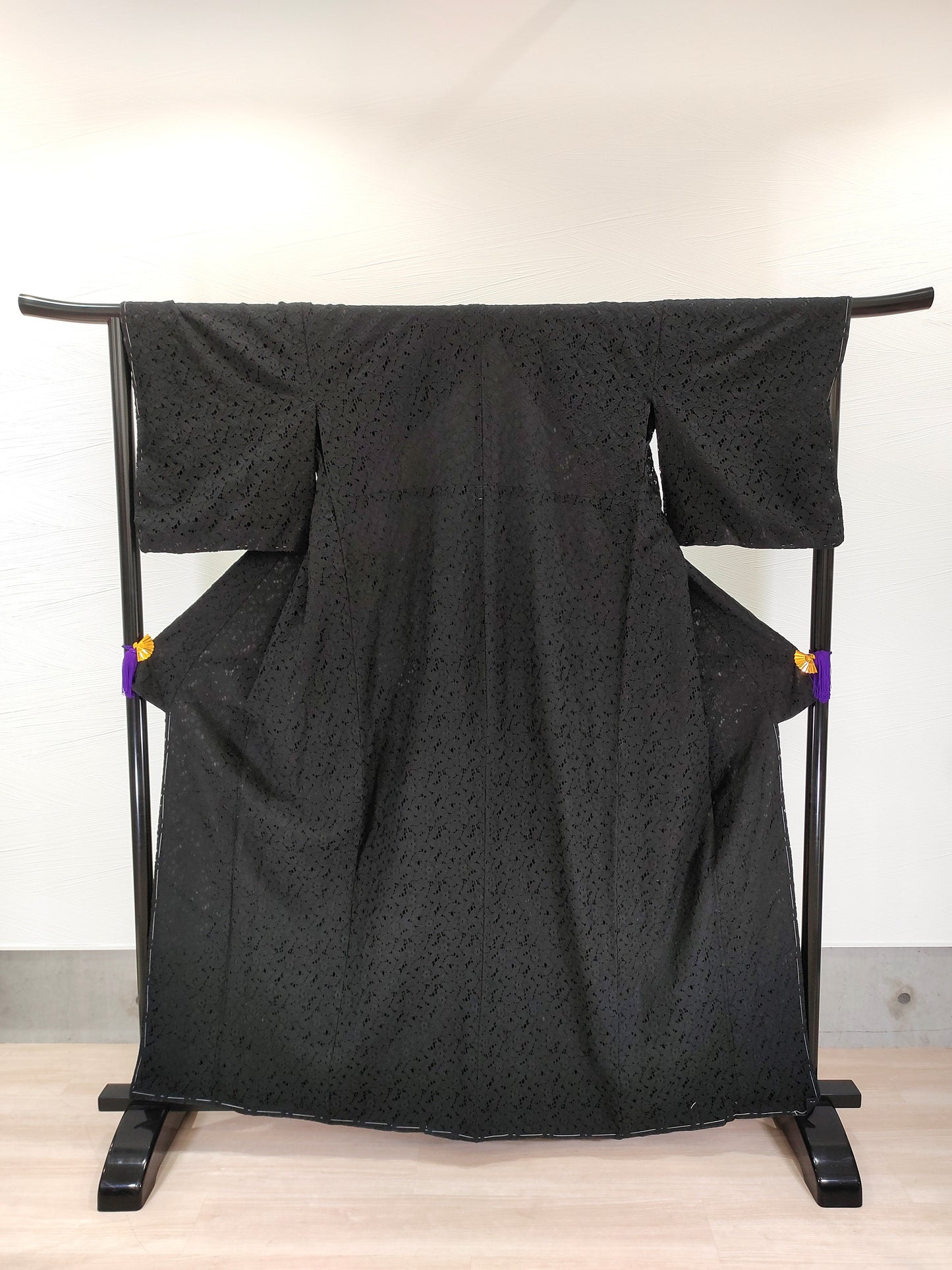 【訪問着単品】レース5(黒・袷)